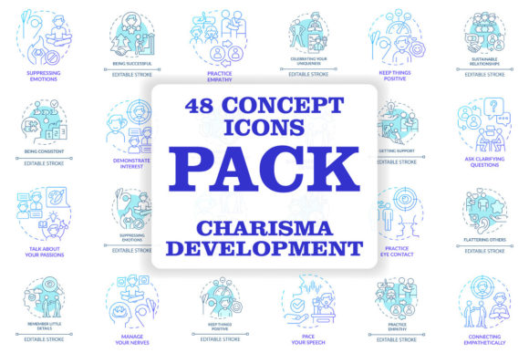 Enhance Your Communication and Self-Presentation with the Charisma Development Concept Icons Set