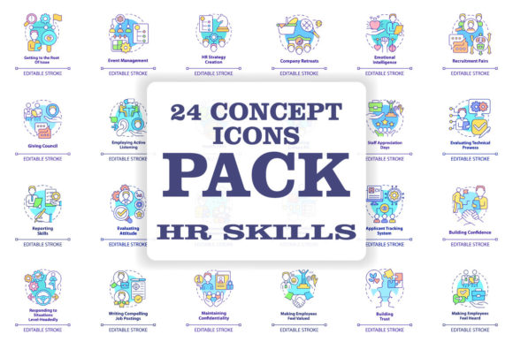 Enhancing Human Resources with the HR Skills Concept Icons Bundle