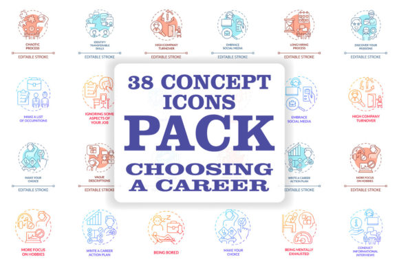 Strategic Use of the Choosing Career Concept Icons Bundle for Enhanced Decision-Making